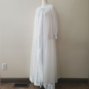 Miss Elaine Vintage Sheer Nightgown and Robe Peignoir Set